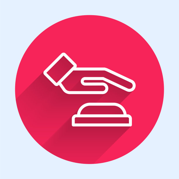 白线掌纹识别图标孤立图片下载