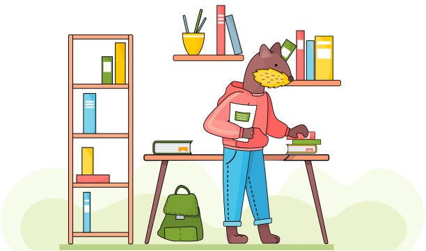 可爱可爱的海狸男生带着笔记本图片下载