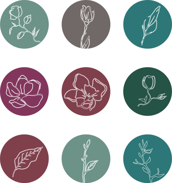 现代故事简单线条艺术社交媒体一套图片下载