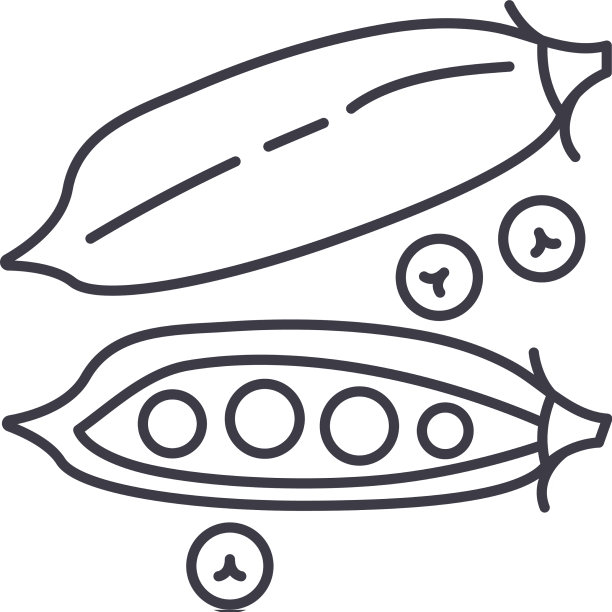 豌豆蔬菜图标线性孤立图片下载