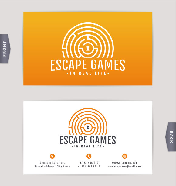 逃生游戏的名片图片下载