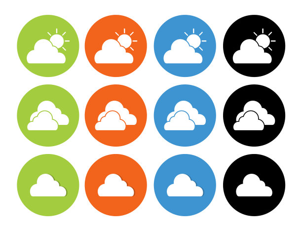 平面天气图标设置为网络和移动云图片下载