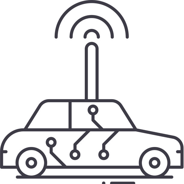 无人驾驶汽车图标线性隔离图片下载