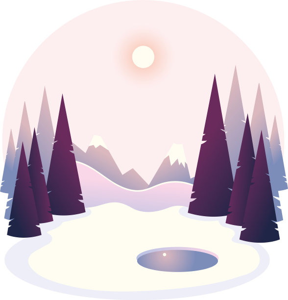 冬季的景观冻结了河流或湖泊和树木图片下载