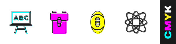 设置黑板学校背包美式足球图片下载