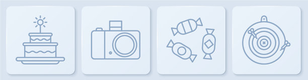 订线蛋糕与燃烧蜡烛糖果照片图片下载