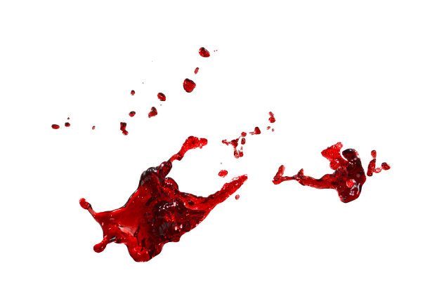 红色飞溅孤立在白色背景。图片下载