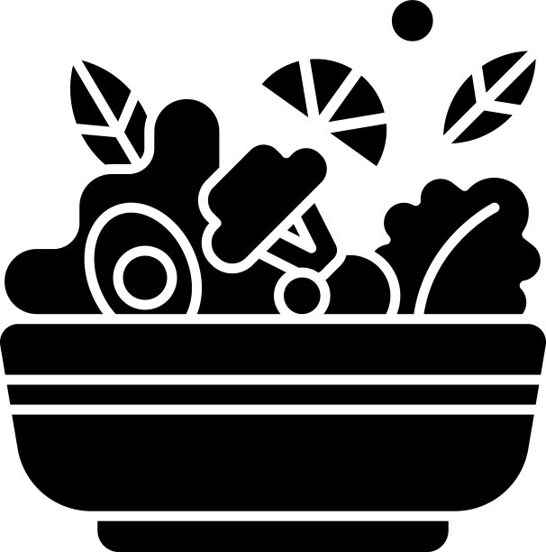 沙拉黑色字形图标图片下载