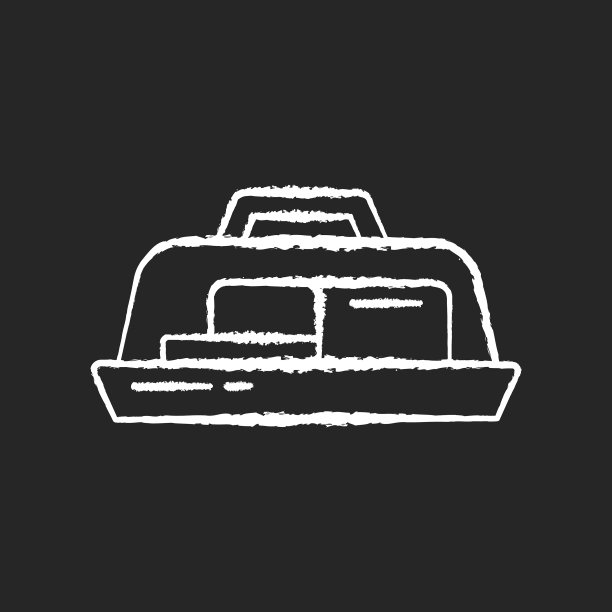 黄油盘粉笔白色图标上的黑色背景图片下载