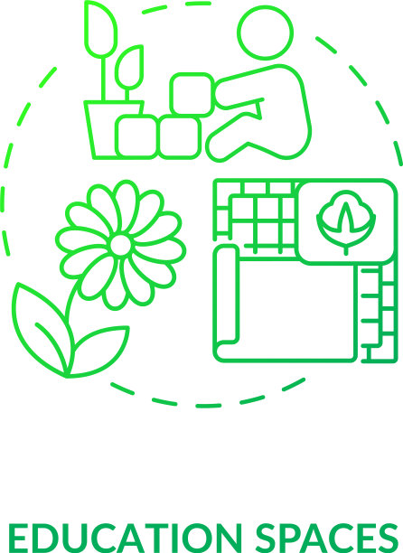 教育空间绿色渐变概念图标图片下载