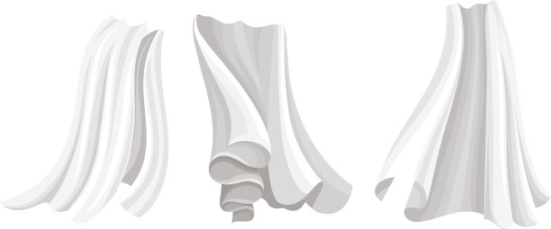 飘动的白布或孤立在白色上的织物图片下载