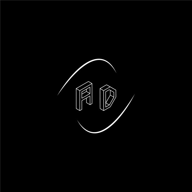 一个字母标识创意设计上的黑色色彩图片下载