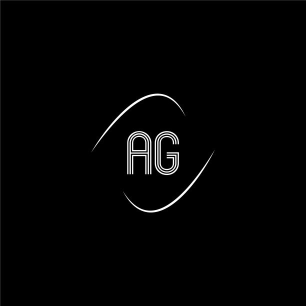 一个字母g标志创意设计上的黑色色彩图片下载