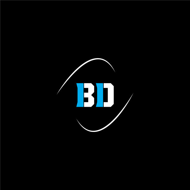 B d字母标志创意设计上的黑色色彩图片下载