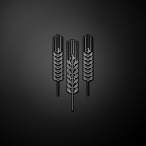 银色谷物图标与大米，小麦，玉米和燕麦图片下载