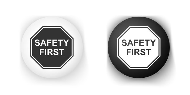 黑白安全第一八角形图标图片下载