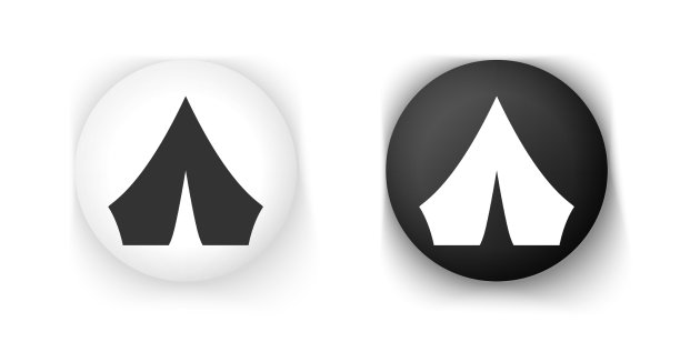 黑白相间的旅游帐篷图标孤立上图片下载