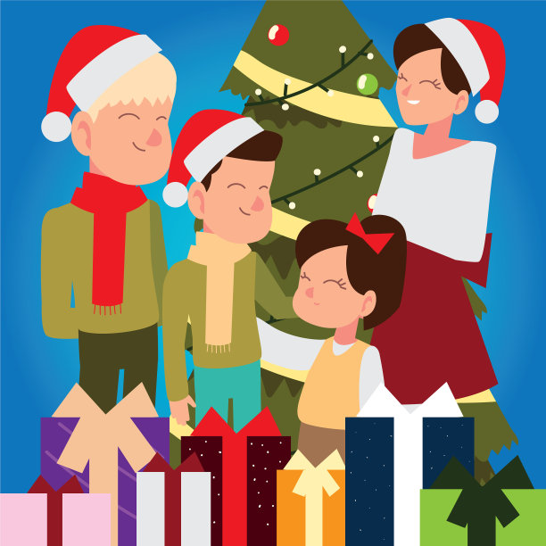 圣诞贺卡快乐，阖家欢乐图片下载