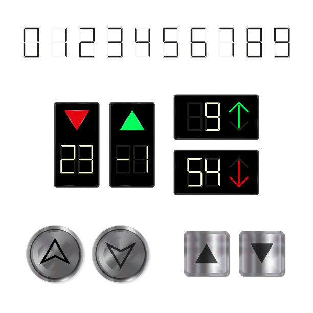 升降控制面板元素逼真图片下载