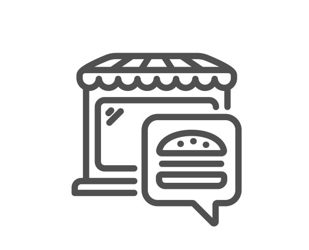 食品市场线图标快餐店标志图片下载