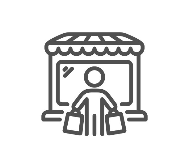 市场买家线图标批发商店客户图片下载