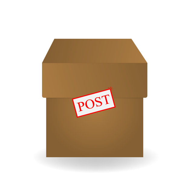 邮政箱。包装。包裹孤立在白色背景上。图片下载