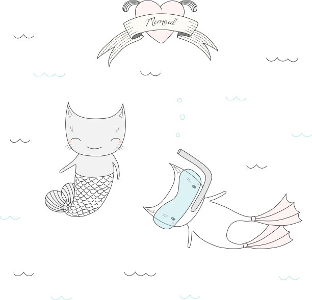 可爱的水下猫图片下载