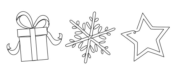 以线性风格设置圣诞细节图片下载