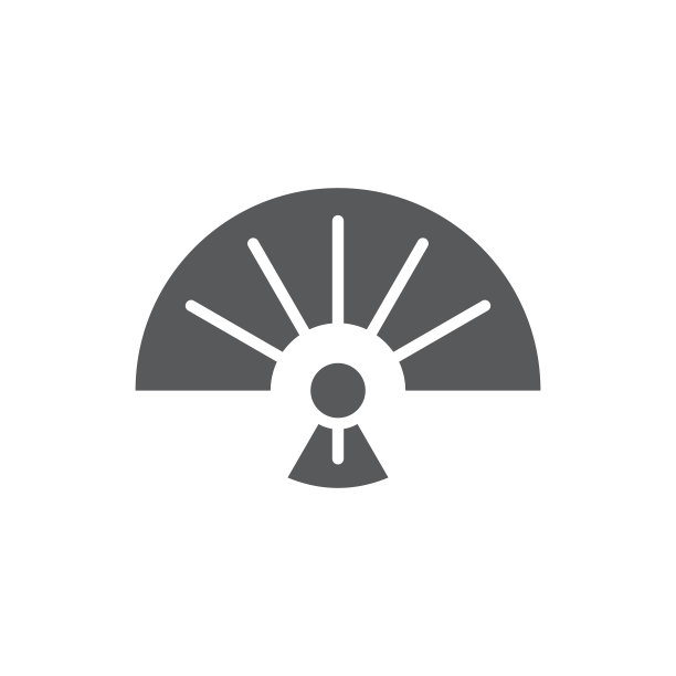 折扇图标符号孤立在白色上图片下载