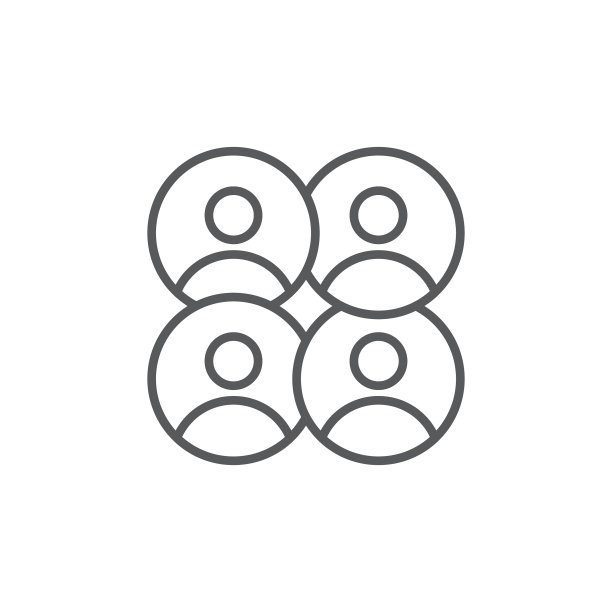 小组四人符号孤立在白色上图片下载