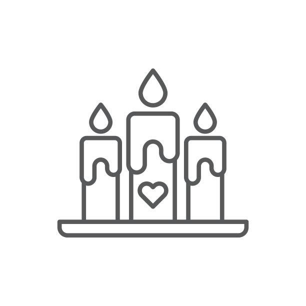 心烛图标象征孤立在白色图片下载