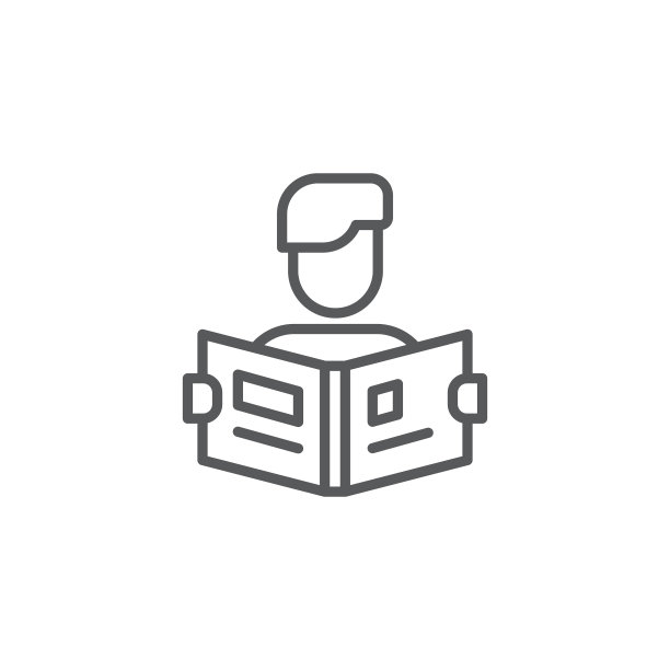 人们读书的图标符号孤立在白色上图片下载