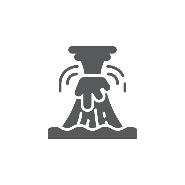 火山爆发图标象征灾难孤立上图片下载