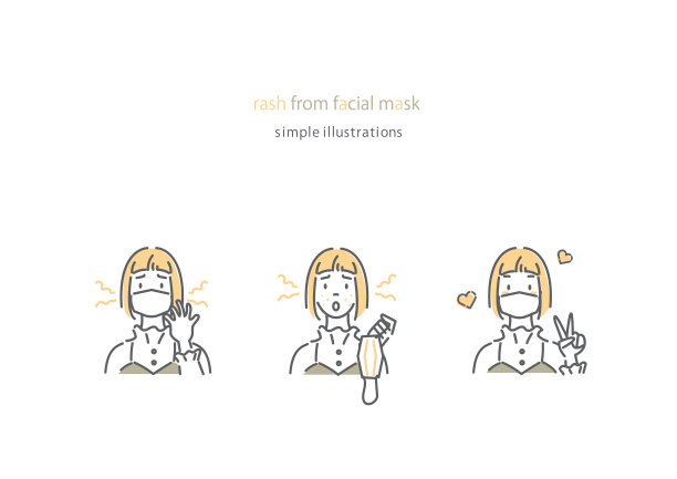 简单自然的女性设置，剪贴艺术，双色图片下载