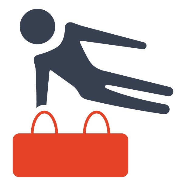 艺术体操运动员表演矢量图标设计图片下载