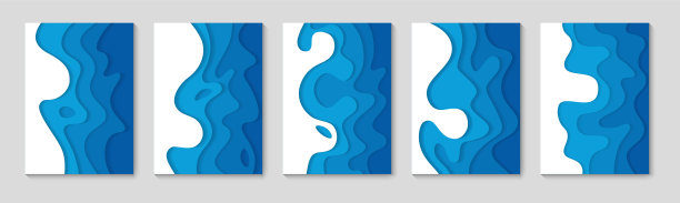 垂直横幅设置3D抽象背景和剪纸形状。现代背景的封面，邀请，海报，横幅，传单，海报。图片下载