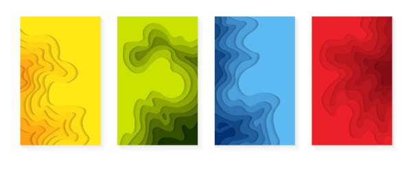 垂直横幅设置3D抽象背景和剪纸形状。现代背景的封面，邀请，海报，横幅，传单，海报。图片下载