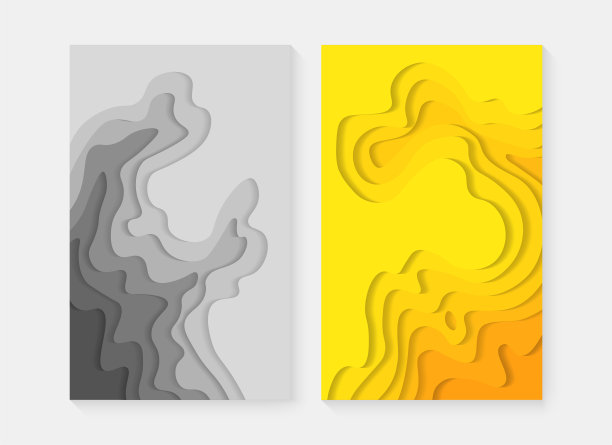 垂直横幅设置3D抽象背景和剪纸形状。现代背景的封面，邀请，海报，横幅，传单，海报。图片下载