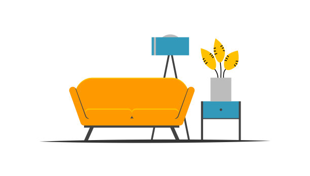 美丽的插画概念设计。北欧室内。北欧风格。房间内部。优雅的装饰。图片下载