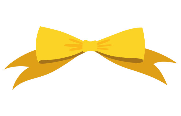 金色蝴蝶结卡通黄色豪华设计图片下载
