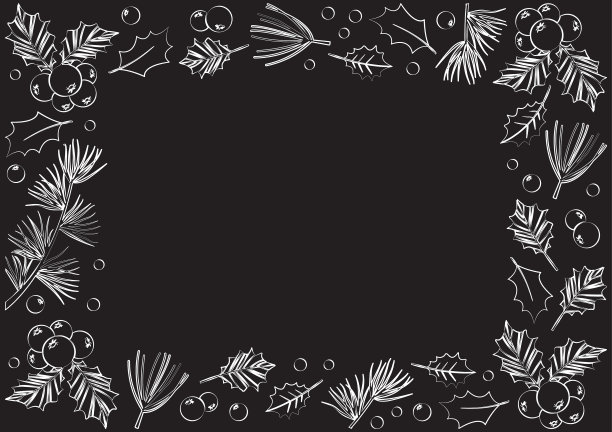 复古圣诞贺卡框冬天图片下载