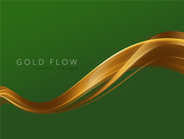 抽象闪亮的彩色金色波浪设计元素图片下载