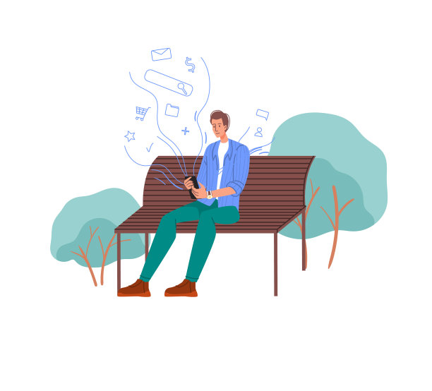 平面卡通人物上网图片下载