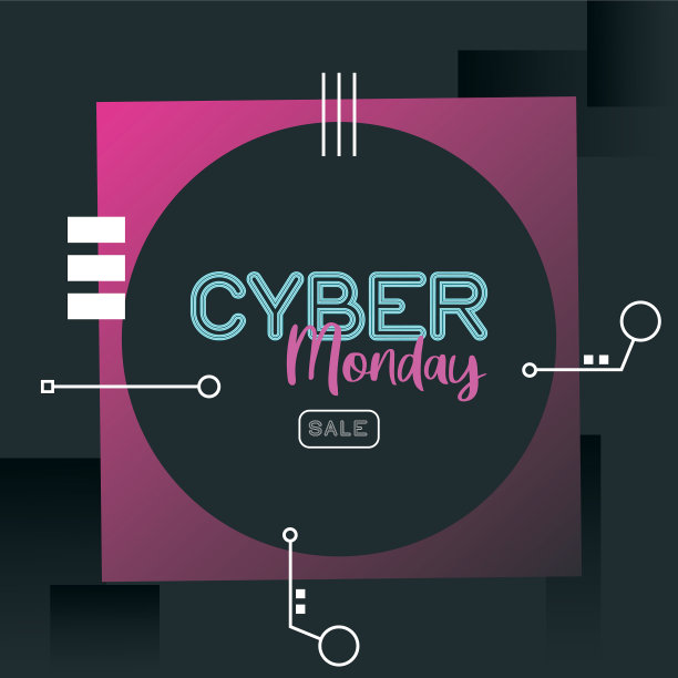 网上星期一促销海报与圆形框架图片下载