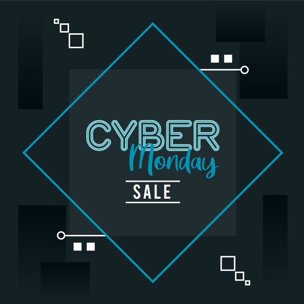 菱形框架的网络星期一促销海报图片下载