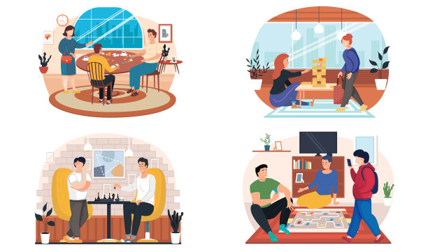 朋友们在玩纸牌和其他棋盘游戏图片下载