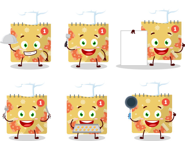 卡通人物12月1日与日历图片下载