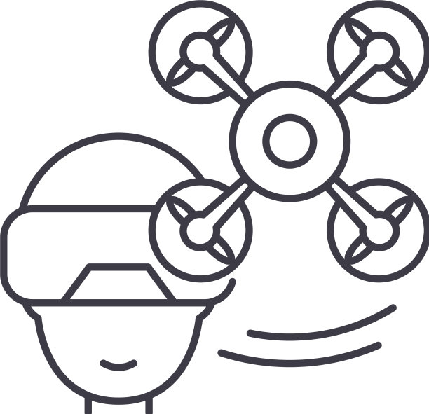 Vr无人机图标线性隔离薄图片下载