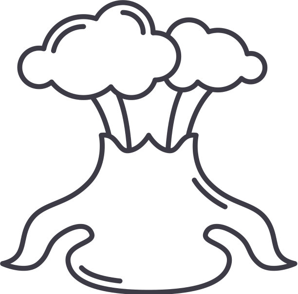 火山图标线形孤立薄图片下载