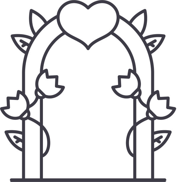 婚礼拱门图标线性孤立图片下载